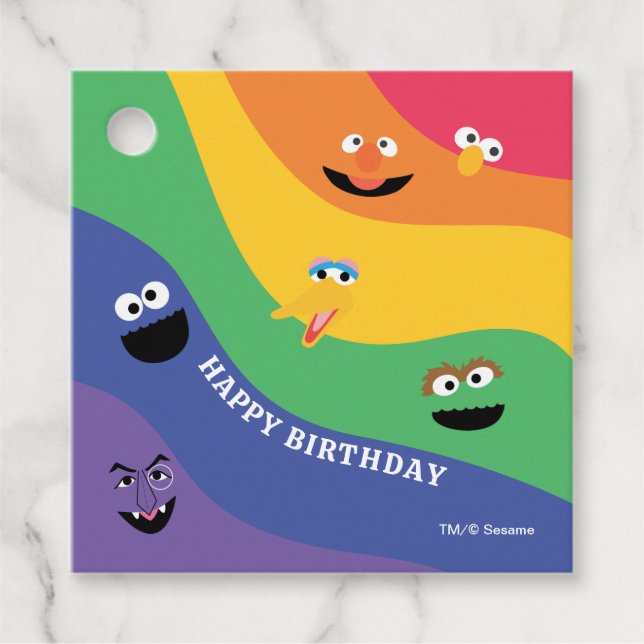 Sesame Street Pals Rainbow Favour Tags (Front)