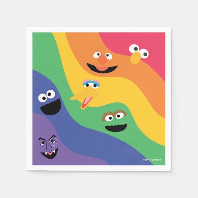 Sesame Street Pals Rainbow Paper Napkin (Front)