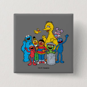 Sesame Street Pals Waving 15 Cm Square Badge