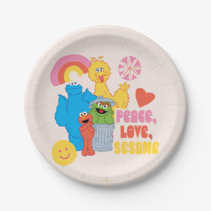 Sesame Street   Peace, Love, Sesame Paper Plate