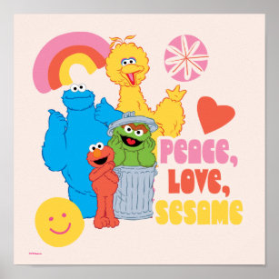 Sesame Street   Peace, Love, Sesame Poster