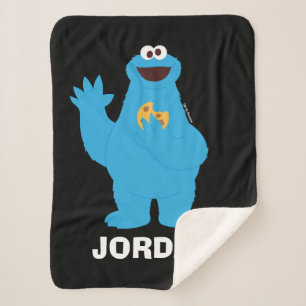 Sesame Street   Personalised Cookie Monster Sherpa Blanket