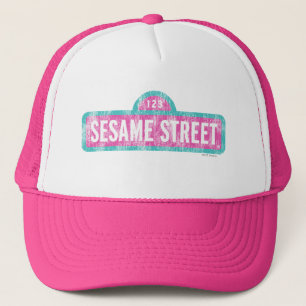 Sesame Street Pink Sign Logo Trucker Hat