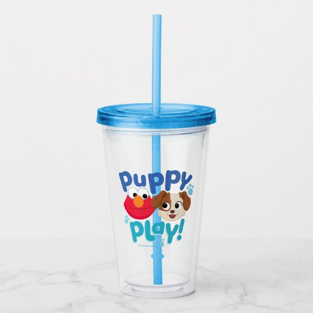 Sesame Street | Puppy Play Elmo & Tango Acrylic Tumbler (Front)
