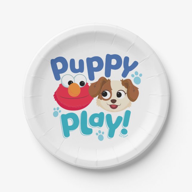 Sesame Street | Puppy Play Elmo & Tango Paper Plate (Front)