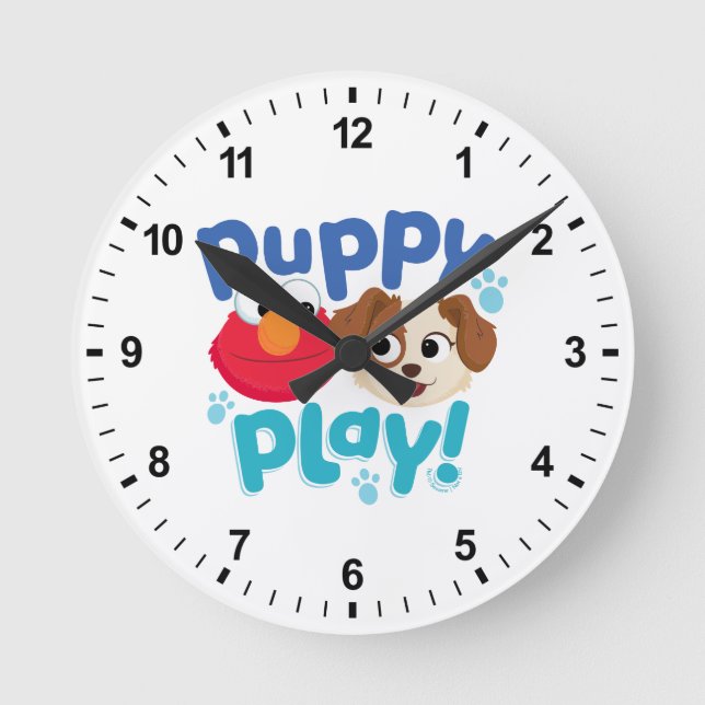 Sesame Street | Puppy Play Elmo & Tango Round Clock (Front)