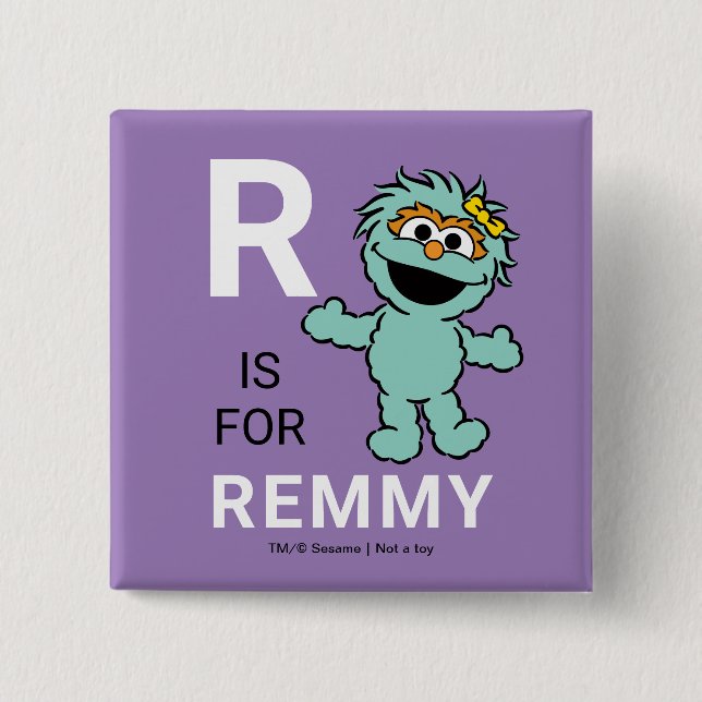 Sesame Street | R is for Rosita | Add Your Name 15 Cm Square Badge (Front)