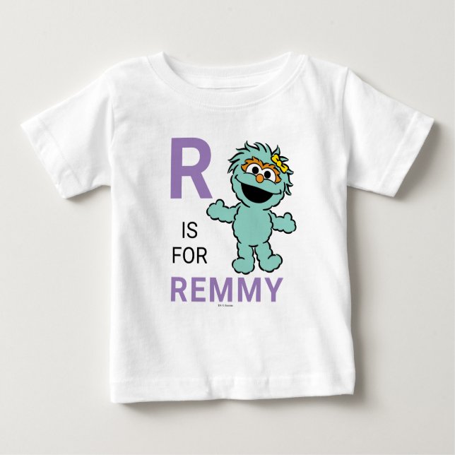 Sesame Street | R is for Rosita | Add Your Name Baby T-Shirt (Front)
