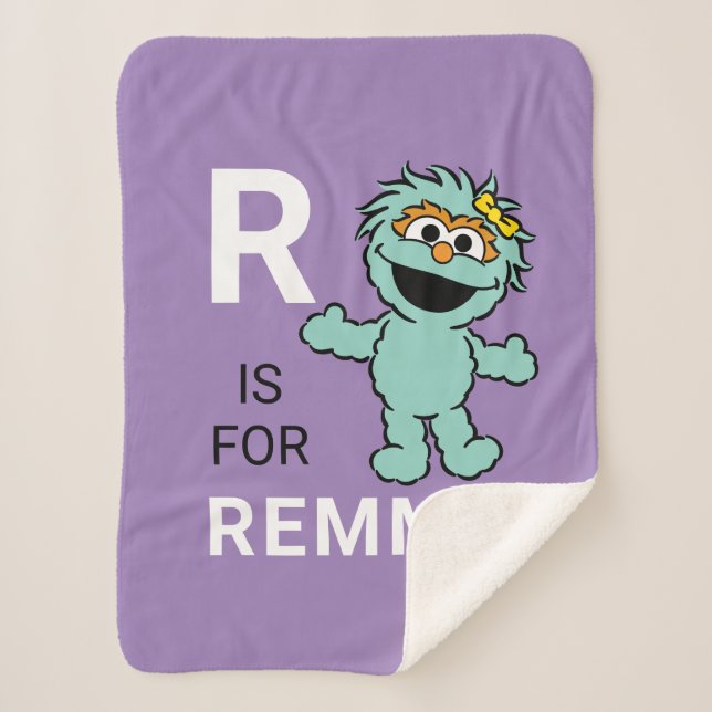 Sesame Street | R is for Rosita | Add Your Name Sherpa Blanket (Front)