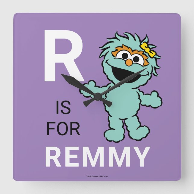 Sesame Street | R is for Rosita | Add Your Name Square Wall Clock (Front)
