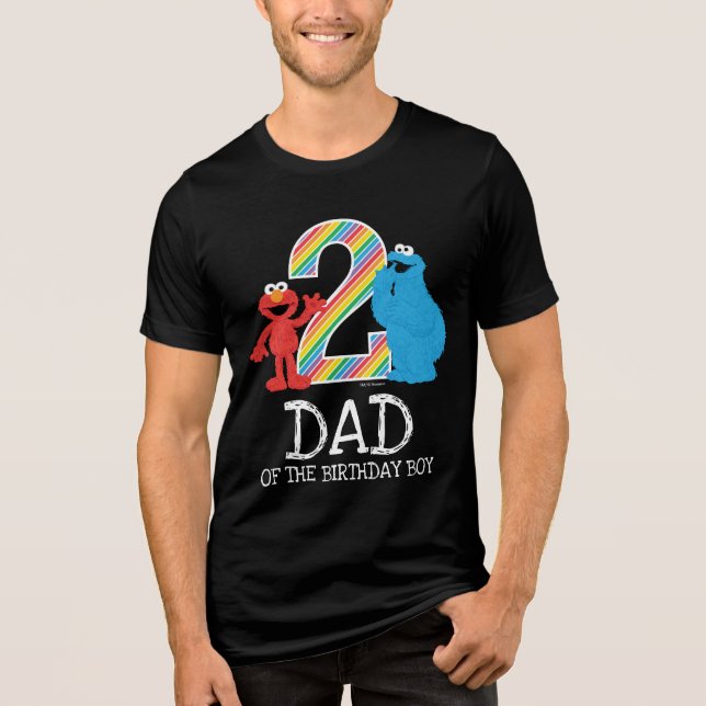 Sesame Street Rainbow 2nd Birthday | Dad Tri-Blend Shirt (Front)