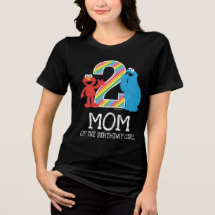 Sesame Street Rainbow 2nd Birthday Mum Tri-Blend Shirt