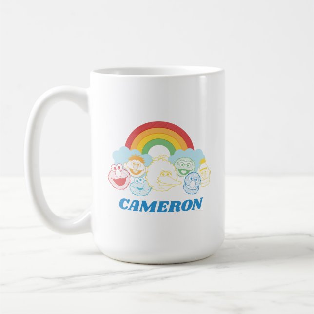 Sesame Street | Rainbow Graphic | Add Your Name Coffee Mug (Left)