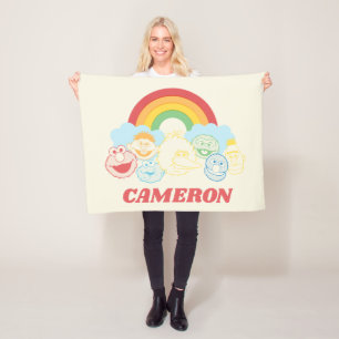 Sesame Street   Rainbow Graphic   Add Your Name Fleece Blanket