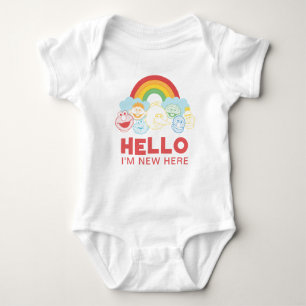 Sesame Street Rainbow Hello I'm New Here Baby Bodysuit