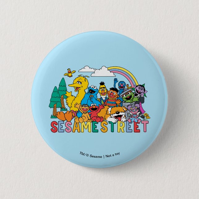 Sesame Street | Rainbow Wave 6 Cm Round Badge (Front)