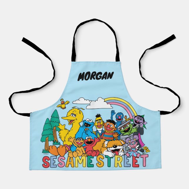 Sesame Street | Rainbow Wave | Add Name Apron (Front)