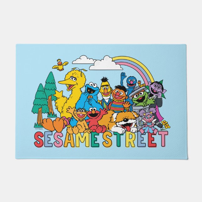 Sesame Street | Rainbow Wave Doormat (Front)