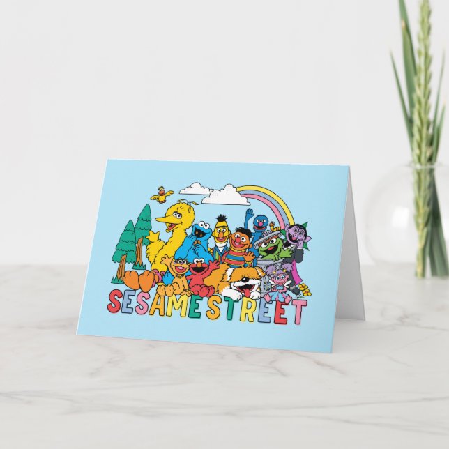 Sesame Street | Rainbow Wave Holiday Card (Front)
