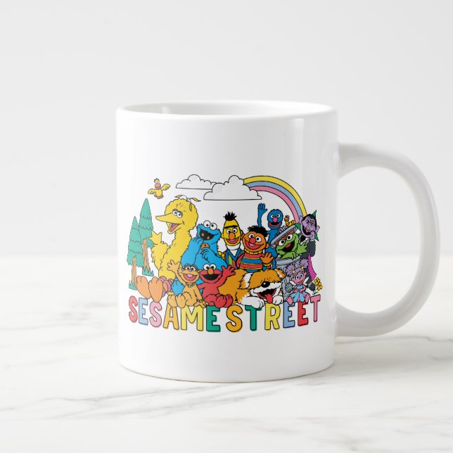 Sesame Street | Rainbow Wave Large Coffee Mug (Right)