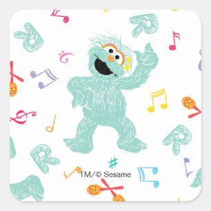 Sesame Street   Rosita Music Scribble Pattern Square Sticker
