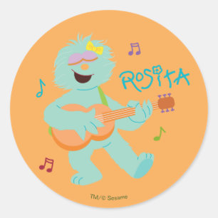 Sesame Street   Rosita Playing Guitar Classic Round Sticker