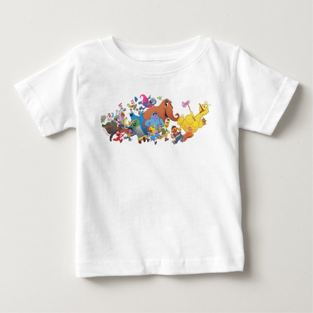 Sesame Street Run! Character Illustration Baby T-Shirt (Front)