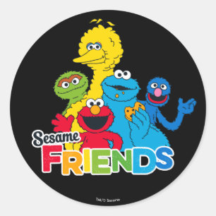 Sesame Street   Sesame Friends Classic Round Sticker