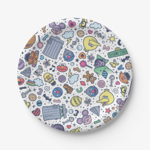 Sesame Street   Sesame Pals Doodle Pattern Paper Plate