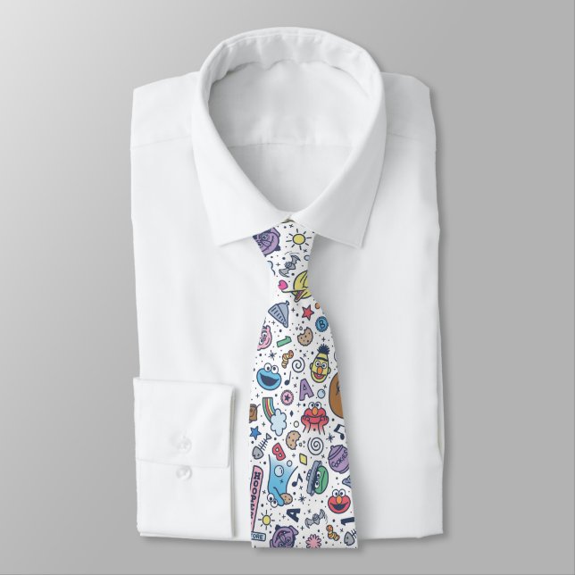 Sesame Street | Sesame Pals Doodle Pattern Tie (Tied)