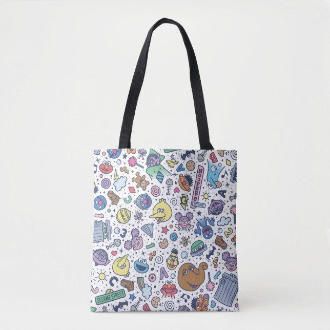 Sesame Street | Sesame Pals Doodle Pattern Tote Bag (Front)