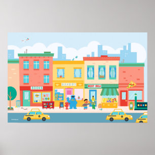 Sesame Street   Sesame Street Scene Poster