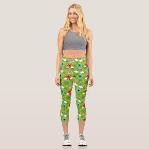 Sesame Street Shamrock and Rainbow Pattern Capri Leggings