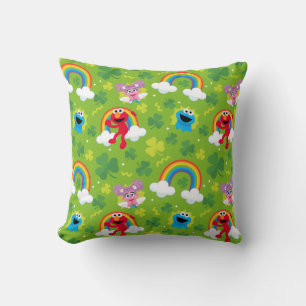 Sesame Street Shamrock and Rainbow Pattern Cushion