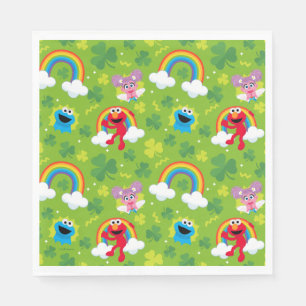 Sesame Street Shamrock and Rainbow Pattern Napkin