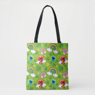 Sesame Street Shamrock and Rainbow Pattern Tote Bag