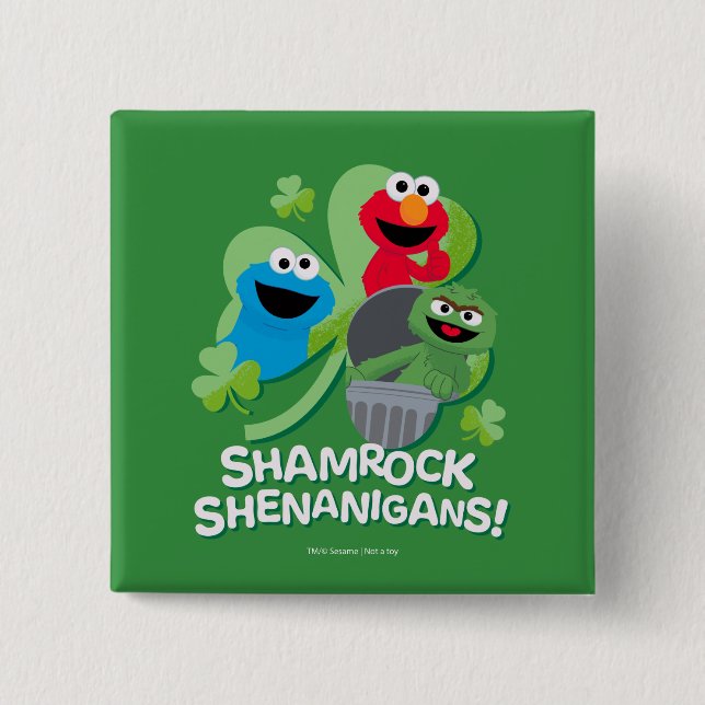 Sesame Street | Shamrock Shenanigans! 15 Cm Square Badge (Front)