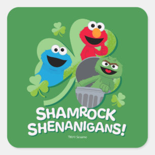Sesame Street   Shamrock Shenanigans! Square Sticker