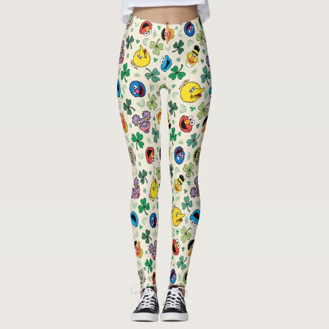 Sesame Street St. Patrick's Day Pattern Leggings (Front)