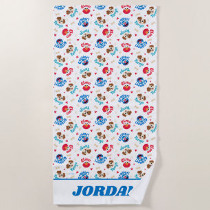 Sesame Street   Tango, Elmo, & Grover Pattern Beach Towel