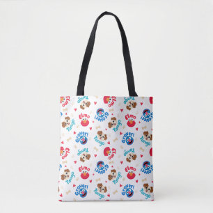 Sesame Street Tango, Elmo, & Grover Pattern Tote Bag