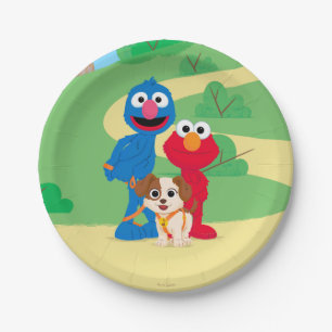Sesame Street Tango With Grover & Elmo Paper Plate