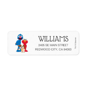 Sesame Street   Tango With Grover & Elmo Return Address Label