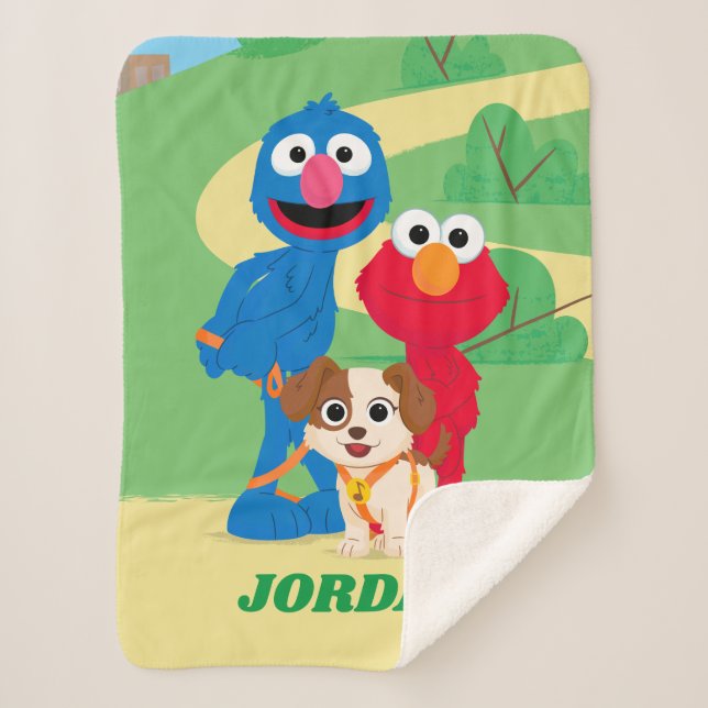 Sesame Street | Tango With Grover & Elmo Sherpa Blanket (Front)