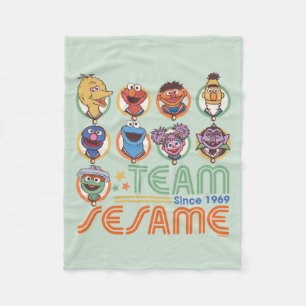 Sesame Street   Team Sesame Since 1969 Fleece Blanket