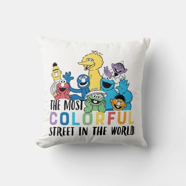 Sesame Street | The Most Colourful Street Cushion (Front)