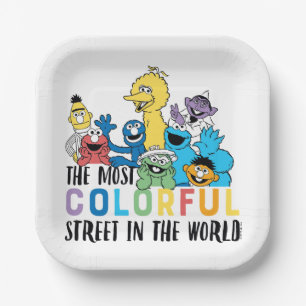Sesame Street The Most Colourful Street Paper Plate