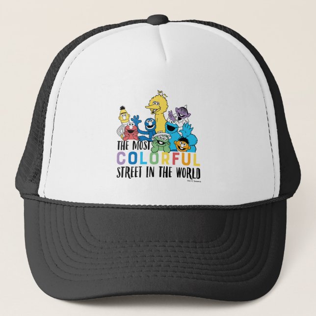 Sesame Street | The Most Colourful Street Trucker Hat (Front)