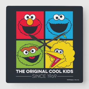Sesame Street   The Original Cool Kids Square Wall Clock