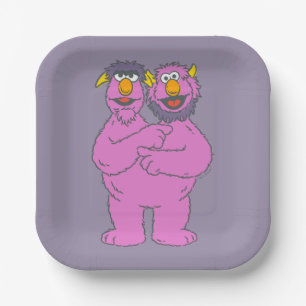 Sesame Street Two-Headed Monster Paper Plate